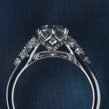 [Starlit] Engagement Ring, Hand-Engraved Bridge