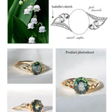 [Lily of The Valley] 3ct Natural Green Sapphire Engagement Ring