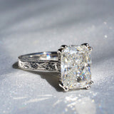 [Cornelia] 4ct Hand Engraved Diamond Ring