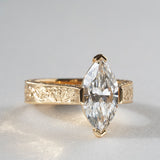 [Leila] 2.5ct Diamond Engagement Ring, With Persian Hand Engraving