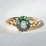 [Lily of The Valley] 3ct Natural Green Sapphire Engagement Ring