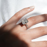 [Cornelia] 4ct Hand Engraved Diamond Ring