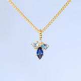 cluster jewellery, cluster necklace in gold vermeil, Poeme jewellery