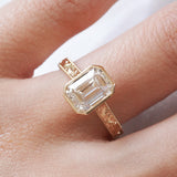 [Athena] Hand-Engraved Bezel Engagement Ring