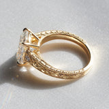 [Golden Sonnet] Hand Engraved Engagement Ring