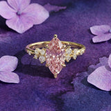 [Golden Hour] Pink Diamond Cluster Ring