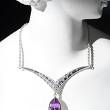 Bespoke Amethyst Necklace With Moissanites