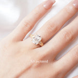[Golden Sonnet] Hand Engraved Engagement Ring, Tapered Band