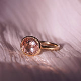 Bespoke Morganite Ring, 18k Gold Butterfly Setting