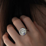 Ripple Ring, Sterling Silver With Natural Gemstones