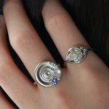 Ripple Ring, Sterling Silver With Natural Gemstones
