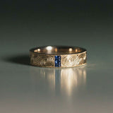 [Shape Of The Wind] Engraved Sapphire Ring