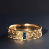 [Shape Of The Wind] Engraved Sapphire Ring