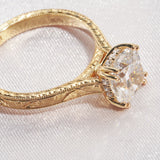 [Cushion-Cut Cornelia] Vintage Inspired 2ct Diamond Ring With Hand Engraving