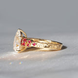 [Scarlet Twilight] Diamond And Ruby Ring With Hand Engraving