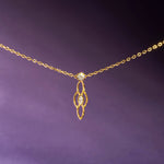 18K Gold Vermeil Siren Necklace with Moissanite 40-42cm