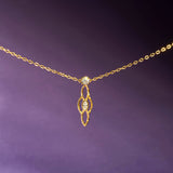 18K Gold Vermeil Siren Necklace with Moissanite 40-42cm