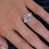 [Snow Country] Sapphire And Diamonds Set In 14k White Gold