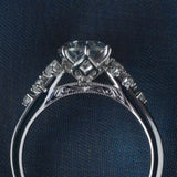 [Starlit] Engagement Ring, Hand-Engraved Bridge